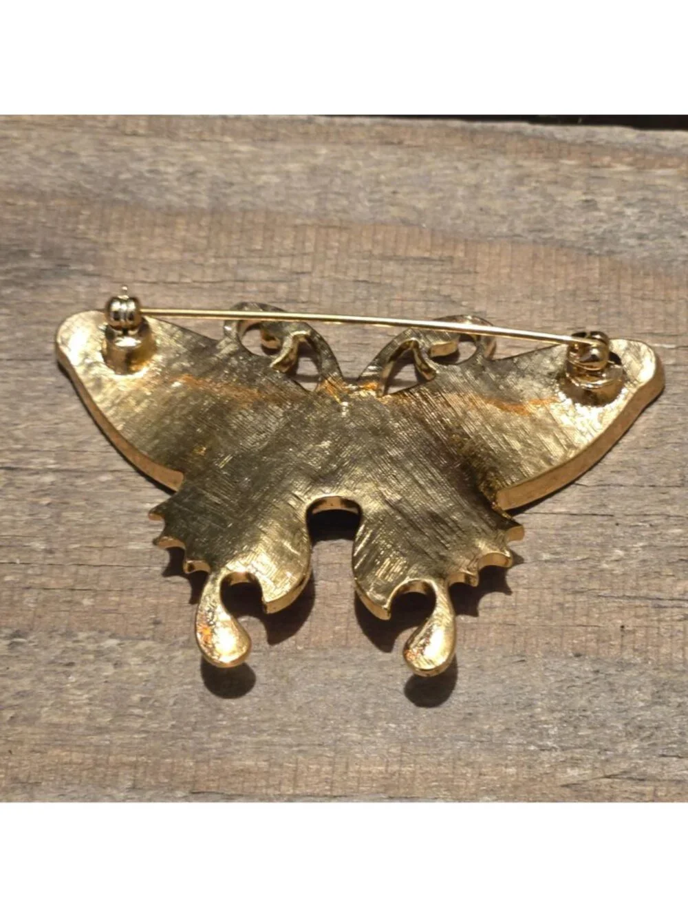 Vintage Avon butterfly Brooch Opalescent and Enamel Victorian Style Pin 1998